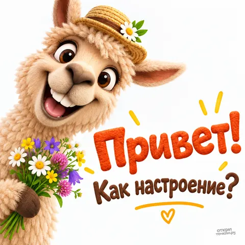 Открытка «Привет, как настроение»