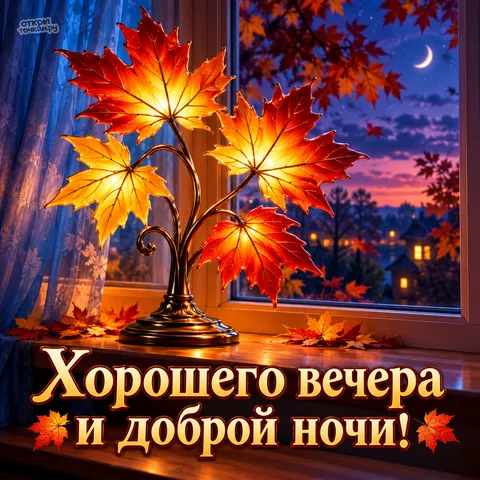 Открытка «Хорошего вечера и доброй ночи!» — Спокойной ночи