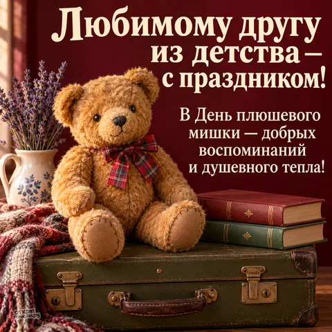 Открытка «День плюшевого мишки, друг из детства»