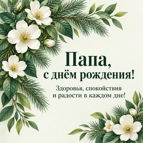 Открытка «Ботаническое поздравление папе с днём рождения»