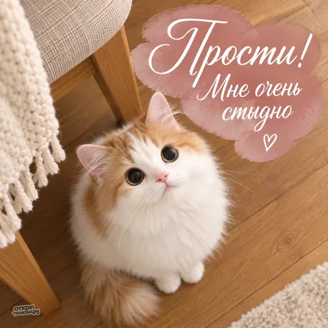 Открытка «Прости меня, мне очень стыдно»