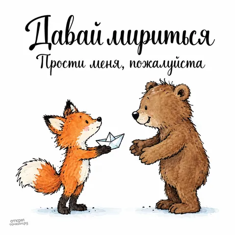 Открытка «Прости меня, давай мириться»