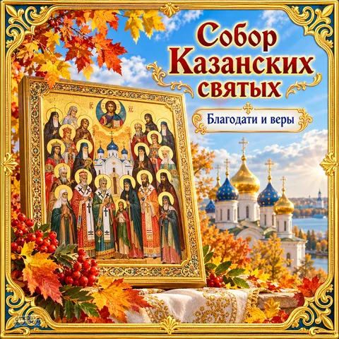 Открытка «Собор Казанских святых, Благодати и веры»