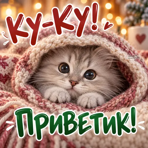 Открытка «Привет, ку-ку, приветик!»