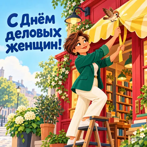 Открытка «День деловых женщин, миниатюрный город и красная крыша на модели» — День деловых женщин в России
