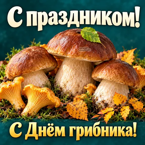 Открытка «С праздником, С днём грибника»
