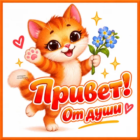 Открытка «Привет, от души»