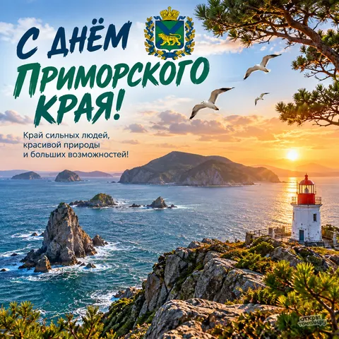 Открытка «День Приморского края, праздничное поздравление»