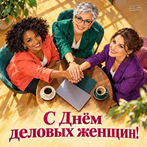 Открытка «День деловых женщин, красная шахматная королева на поле» — День деловых женщин в России