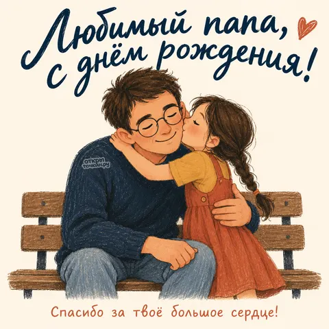 Открытка «Тёплые объятия для любимого папы» — День рождения