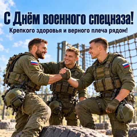 Открытка «День военного спецназа, зимняя выучка»