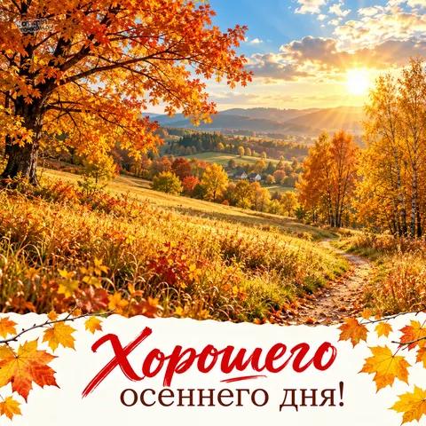 Открытка «Осеннее поле, хорошего осеннего дня»