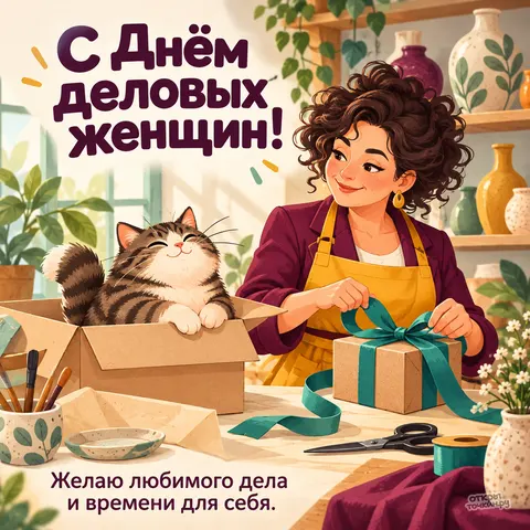 Открытка «День деловых женщин, корги на чемодане на вокзале» — День деловых женщин в России