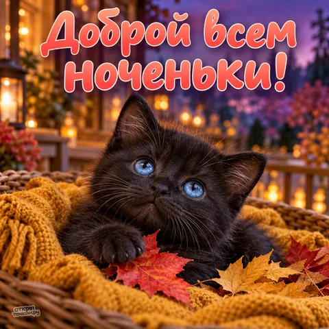 Открытка «Доброй всем ноченьки!» — Спокойной ночи