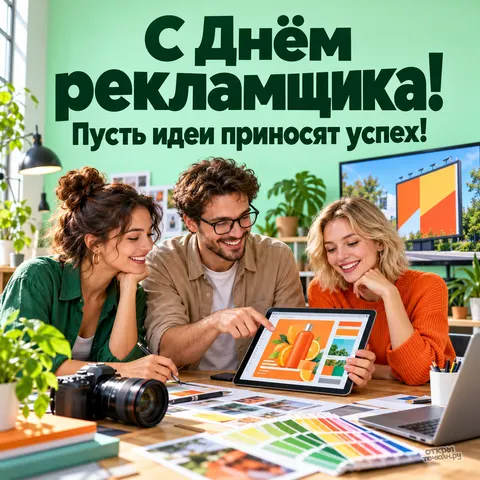 Открытка «День рекламщика, команда идей» — День работников рекламы