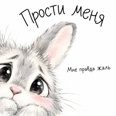Открытка «Прости меня, мне правда жаль»