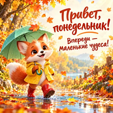 Открытка «Доброе утро» — Понедельник и маленькие чудеса