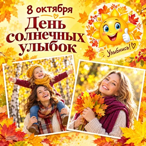 Открытка «День солнечных улыбок, счастливые мгновения с семьёй»