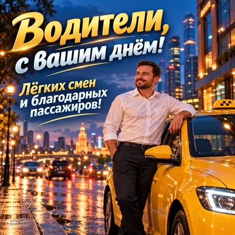 Открытка «День автомобилиста, городской ритм» — День работников автомобильного транспорта